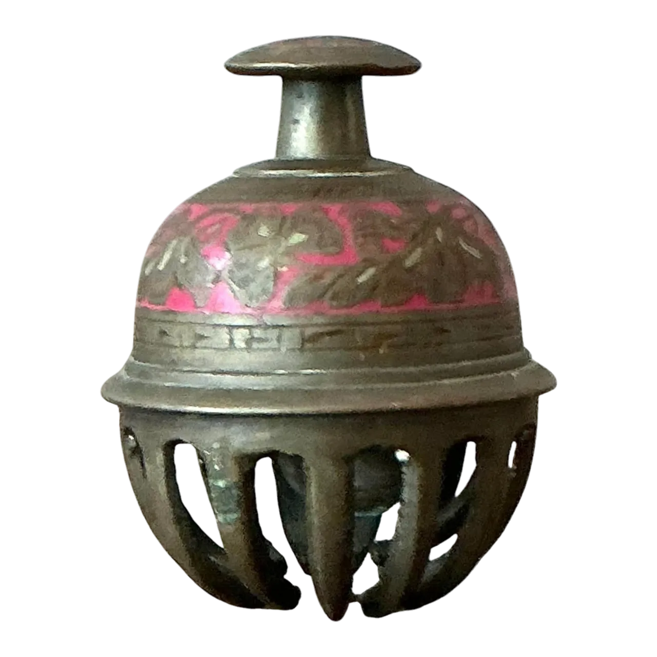 Vintage Boho Engraved Brass Bell