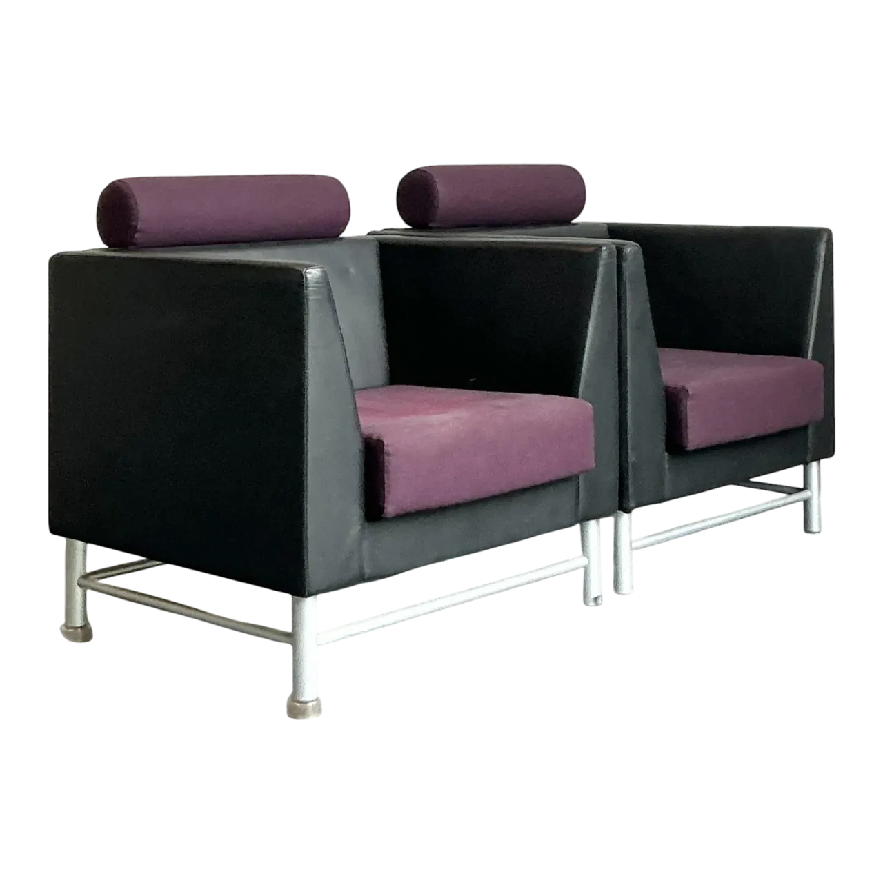 Vintage Boho Ettore Sottsass for Knoll Lounge Chairs - A Pair