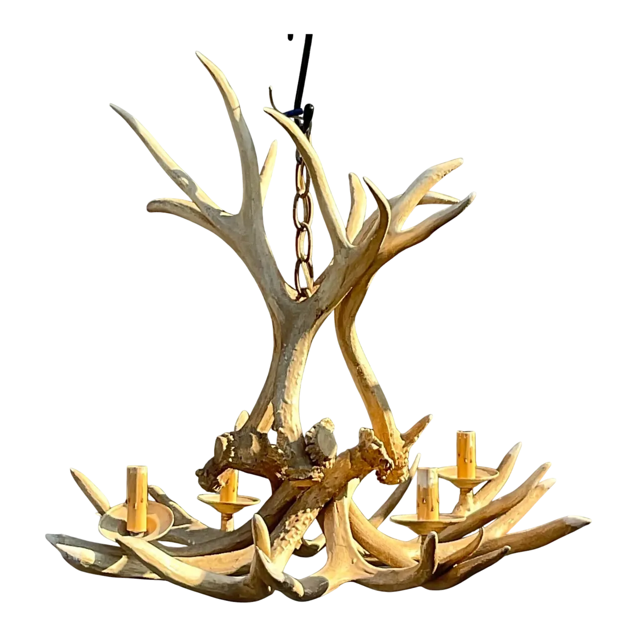 Vintage Boho Faux Antler Chandelier