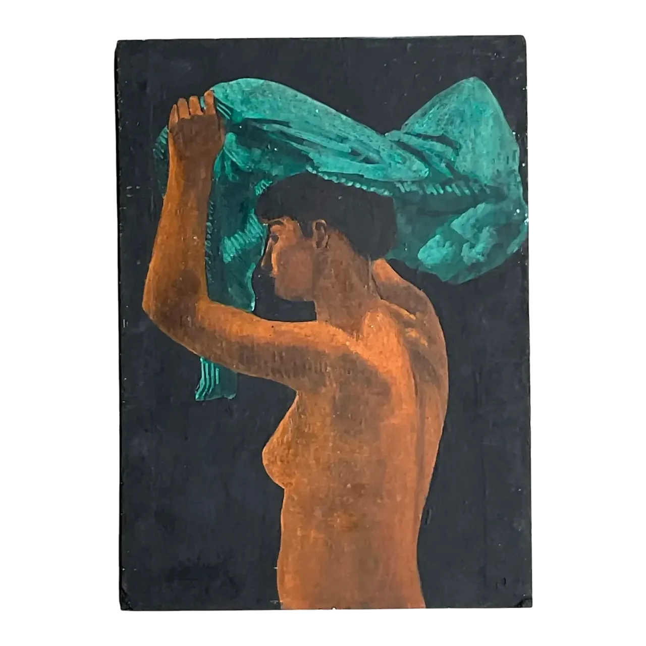 Vintage Boho Figural Oil Painting on Board