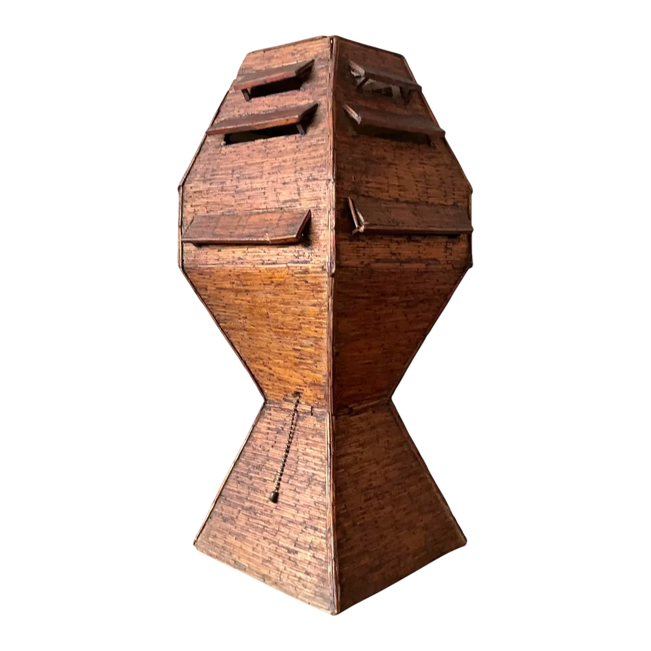 Vintage Boho Folk Art Match Stick Lamp