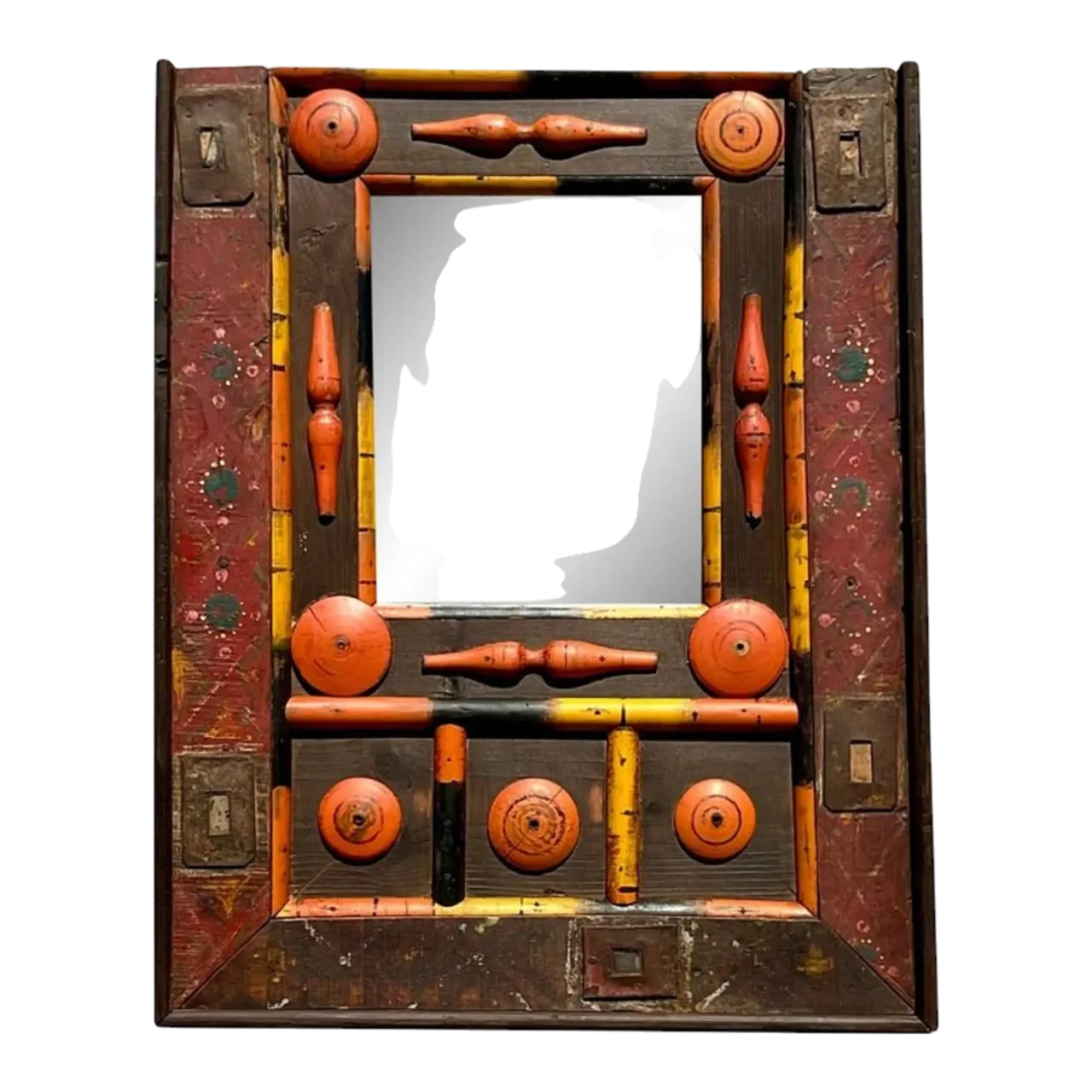 Vintage Boho Found Object Assemblage Mirror