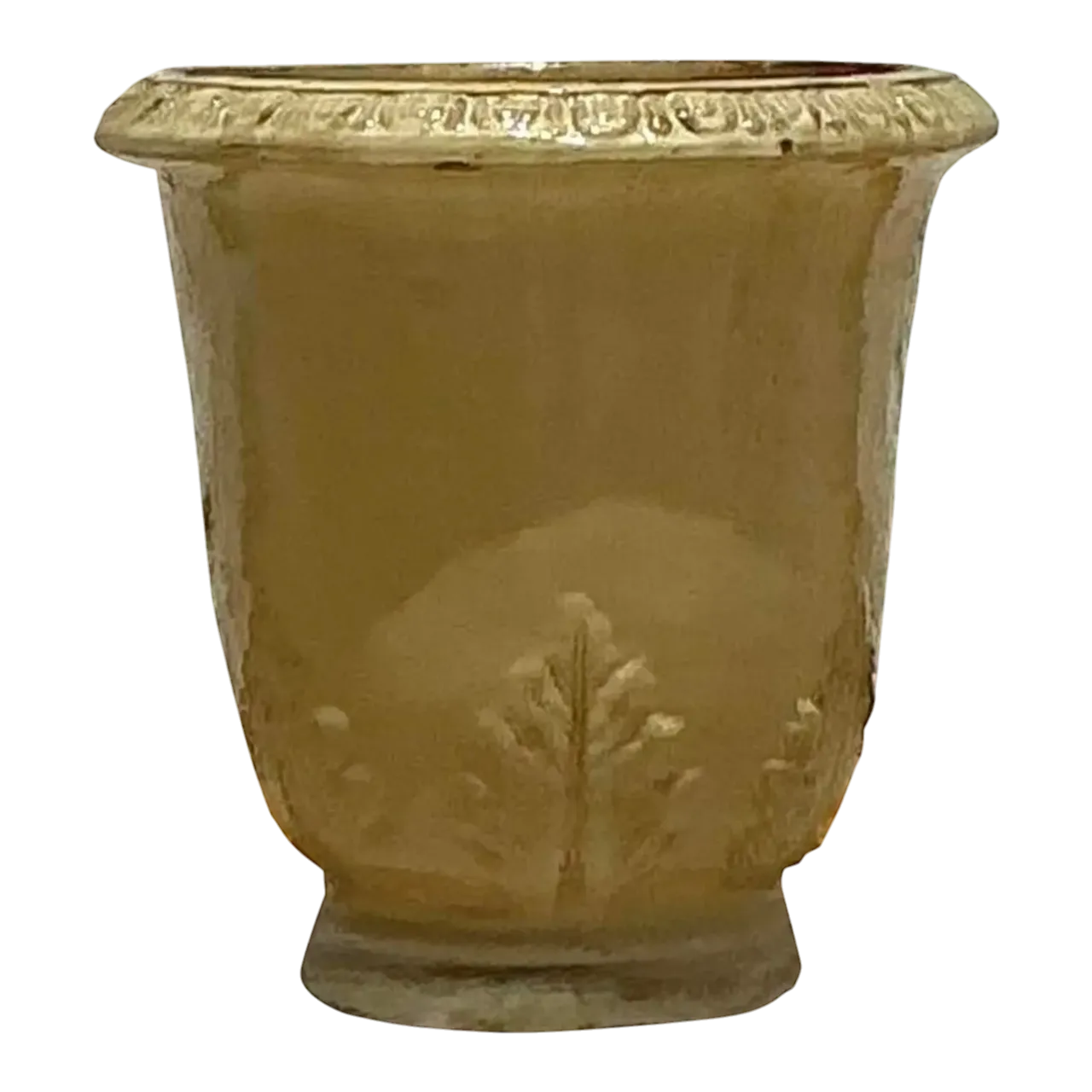 Vintage Boho French Glazed Ceramic Planter
