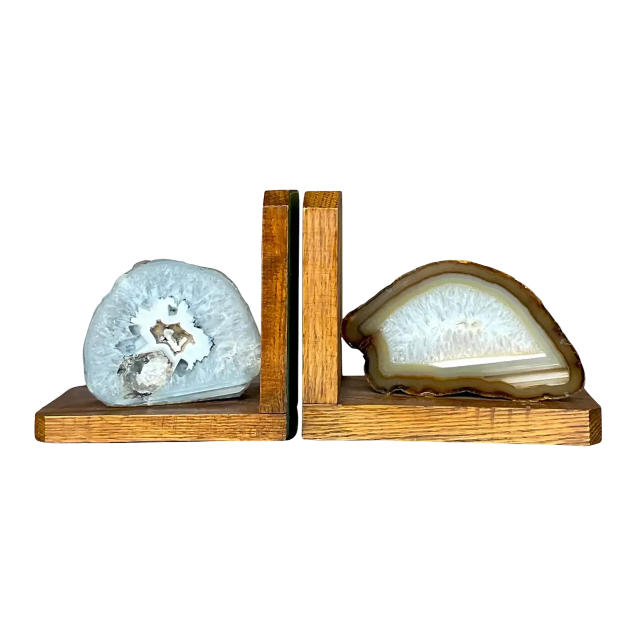 Vintage Boho Geode Bookends - Set of 2