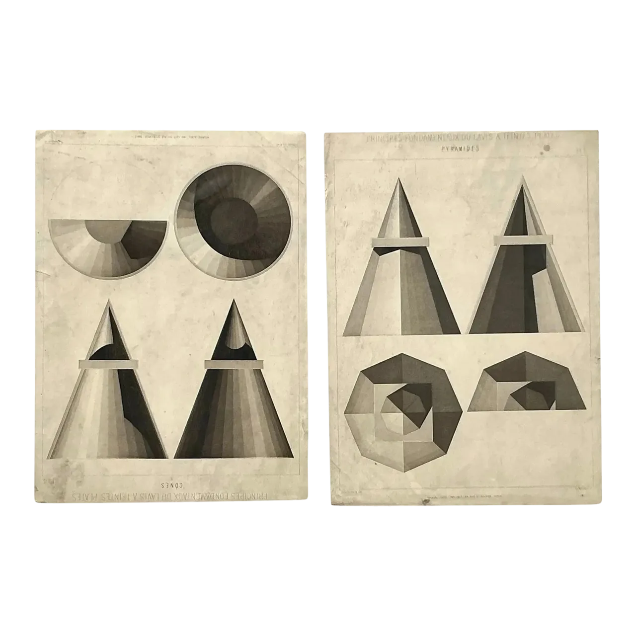 Vintage Boho Geometric Sphere Engravings - Set of 2