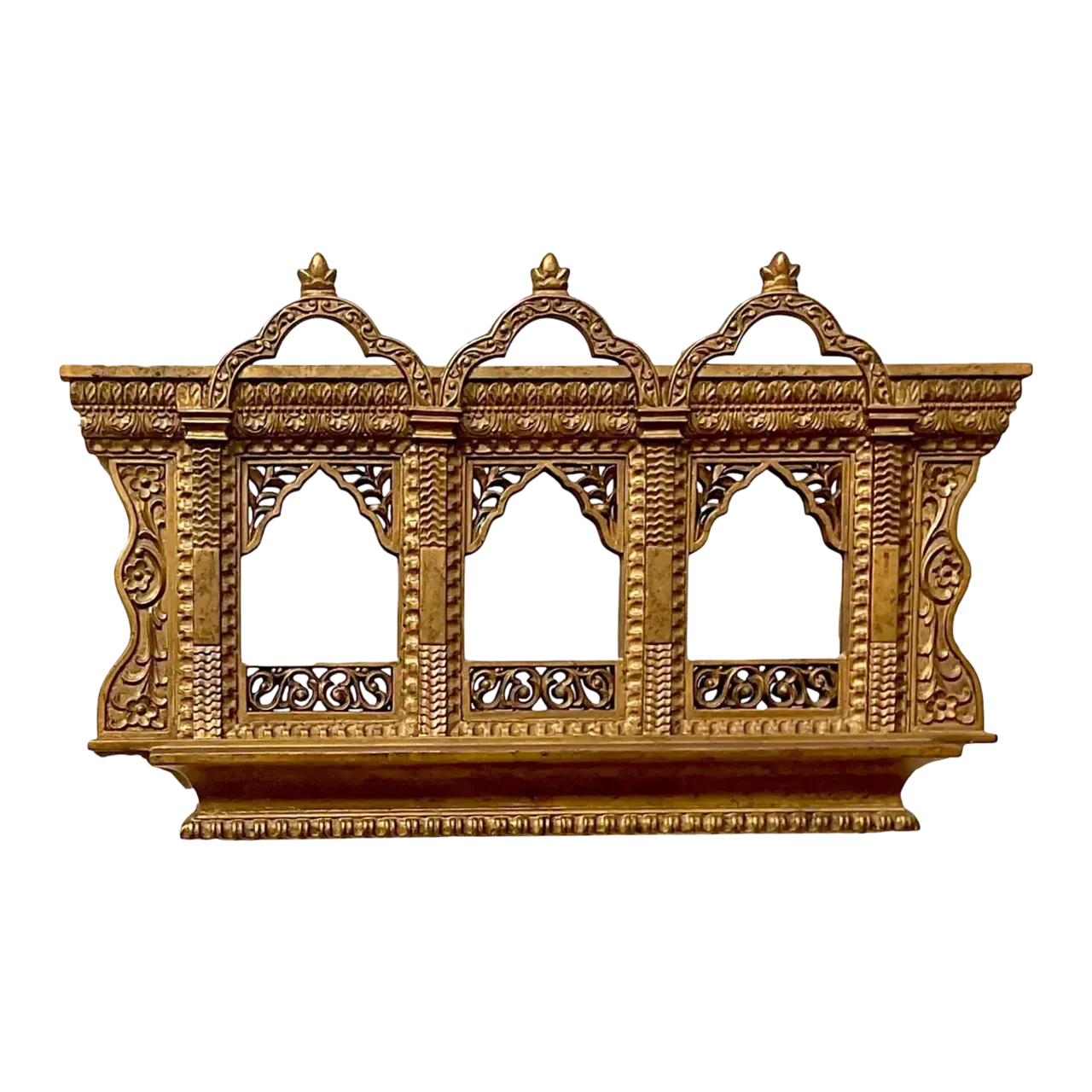 Vintage Boho Gilt Temple Wall Mirror