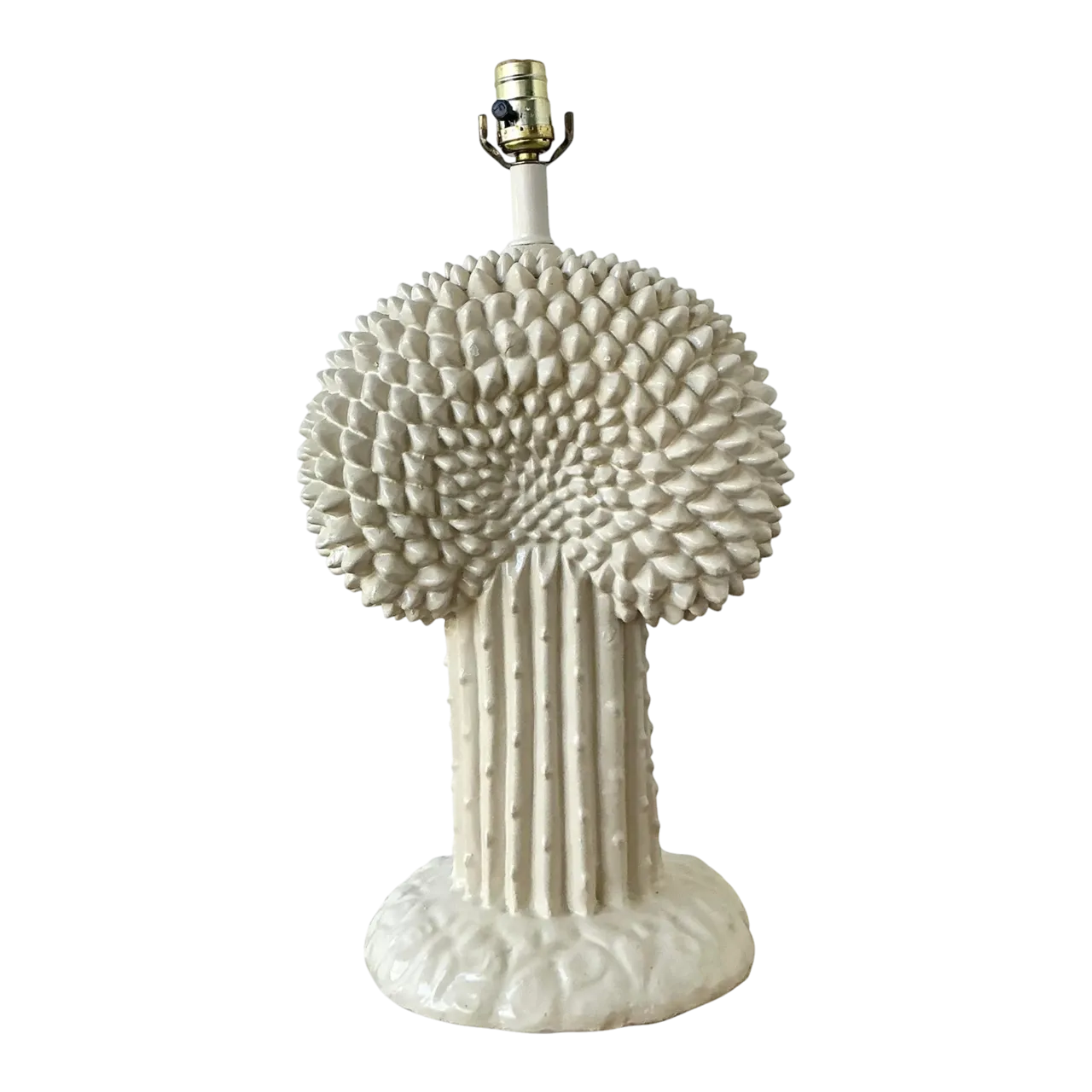 Vintage Boho Glazed Ceramic Cactus Lamp After Dickinson
