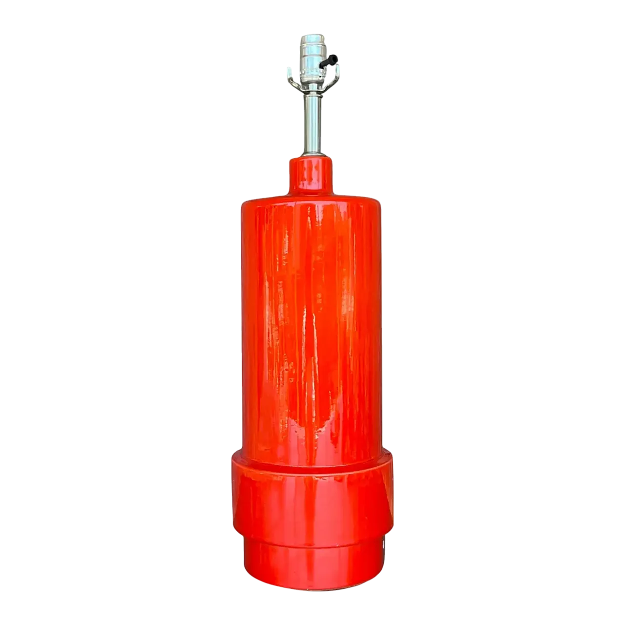 Vintage Boho Glazed Ceramic Lamp - Ceramic, 7.75W x 24.75H