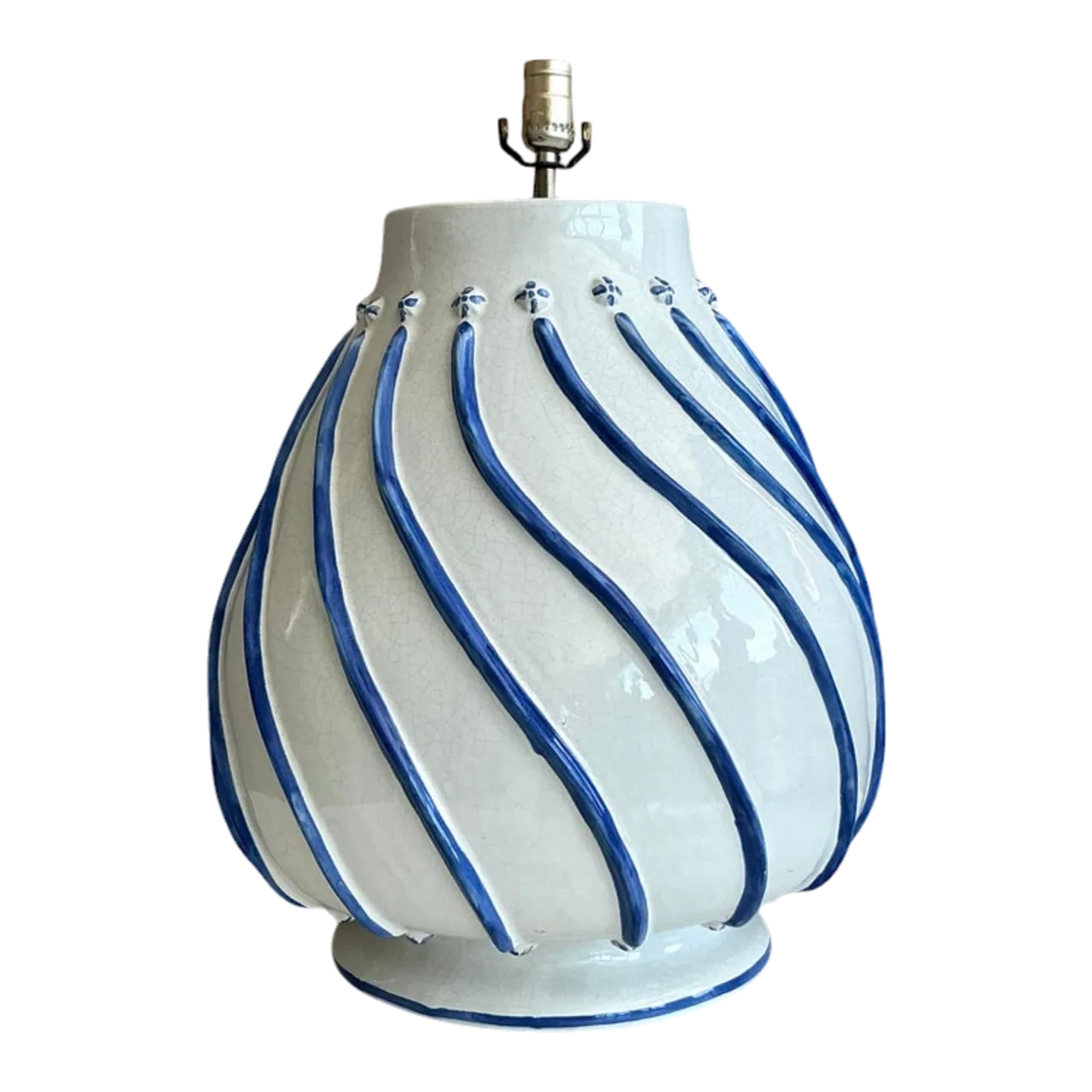 Vintage Boho Glazed Ceramic Lamp
