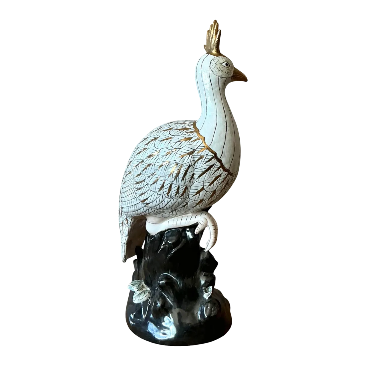 Vintage Boho Glazed Ceramic Peacock