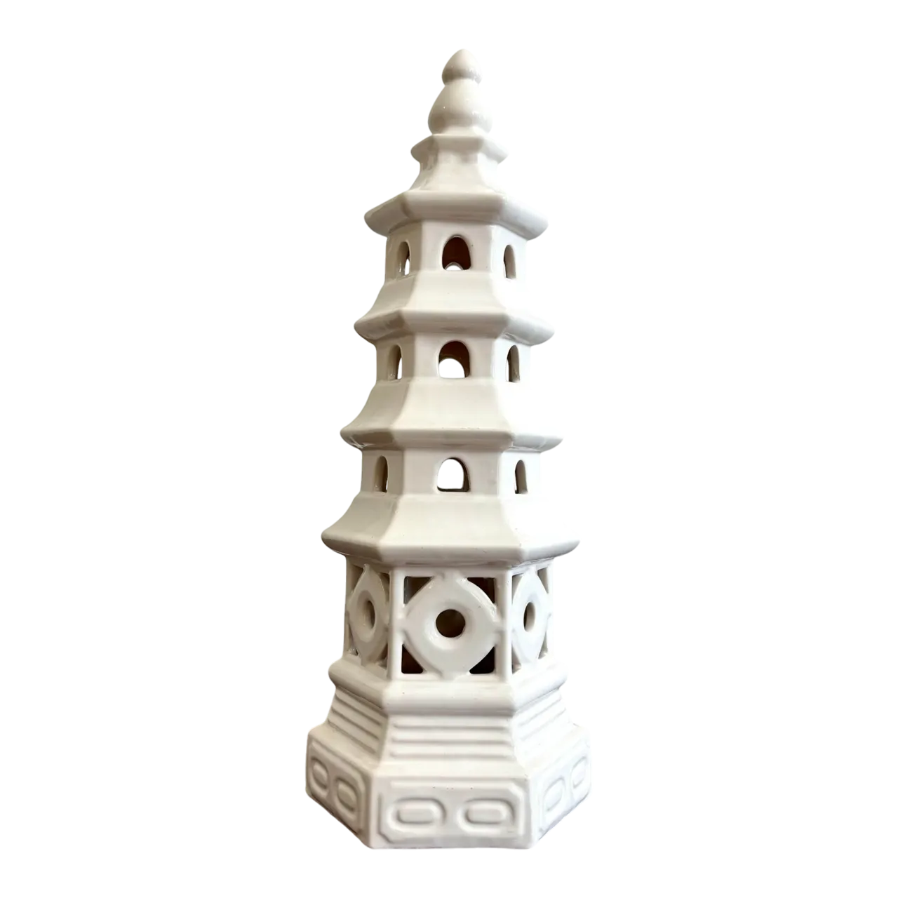 Vintage Boho Glazed Ceramic Sculpture