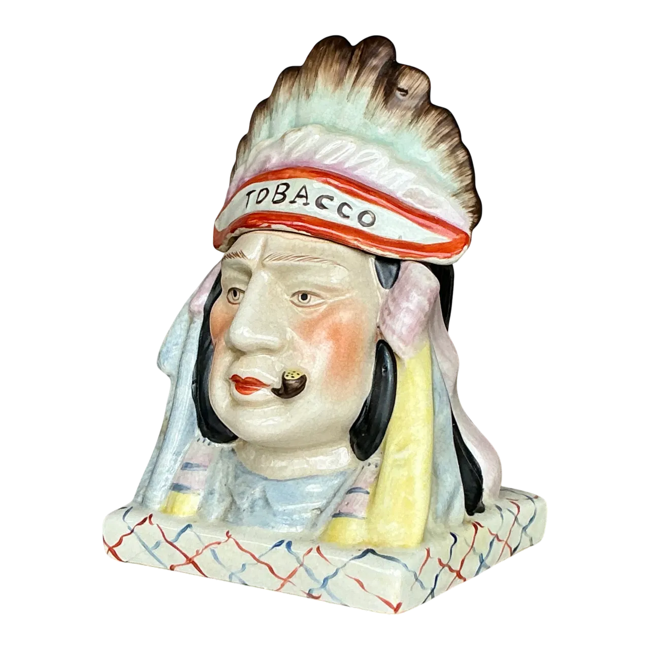 Vintage Boho Glazed Ceramic Tobacco Jar