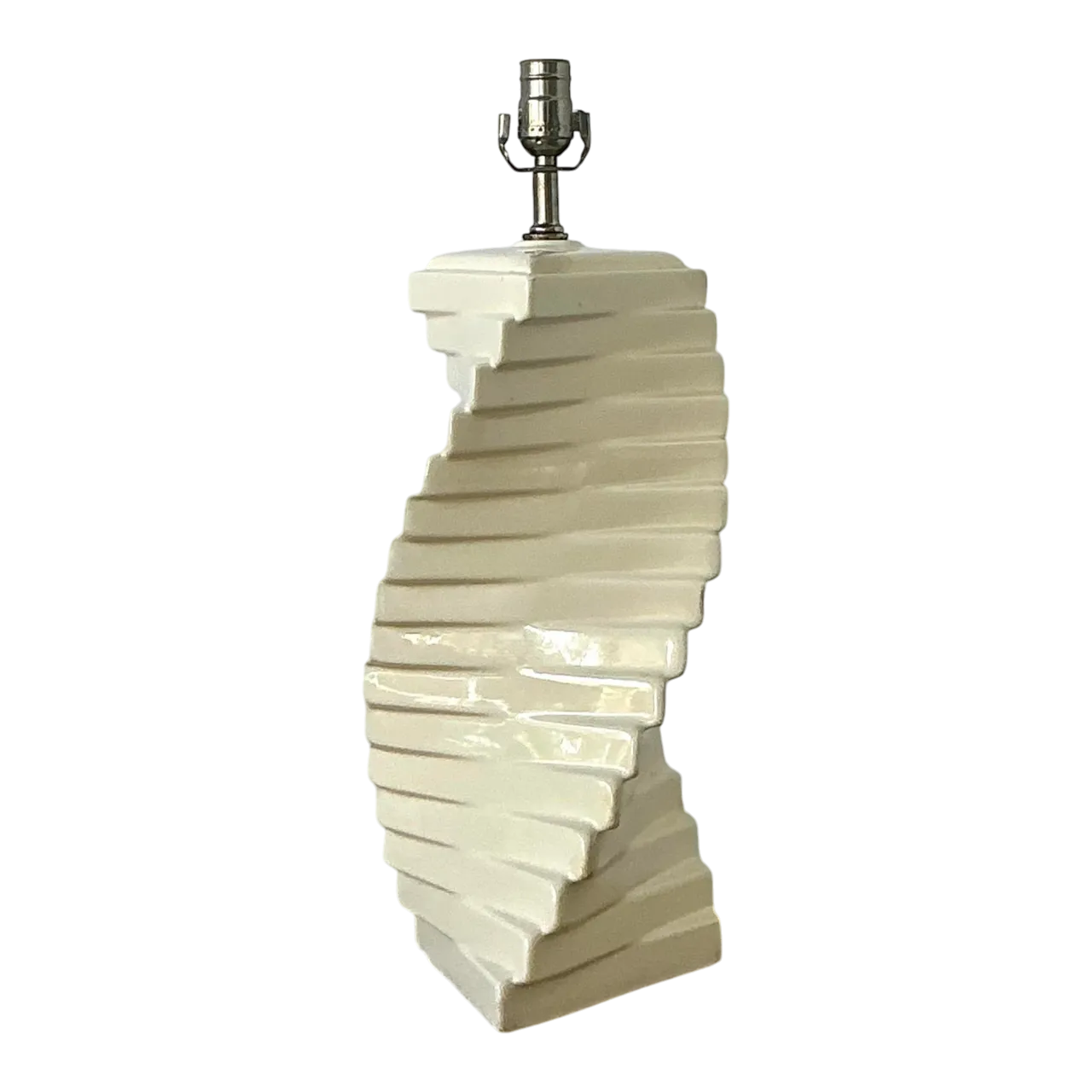 Vintage Boho Glazed Ceramic Twist Lamp