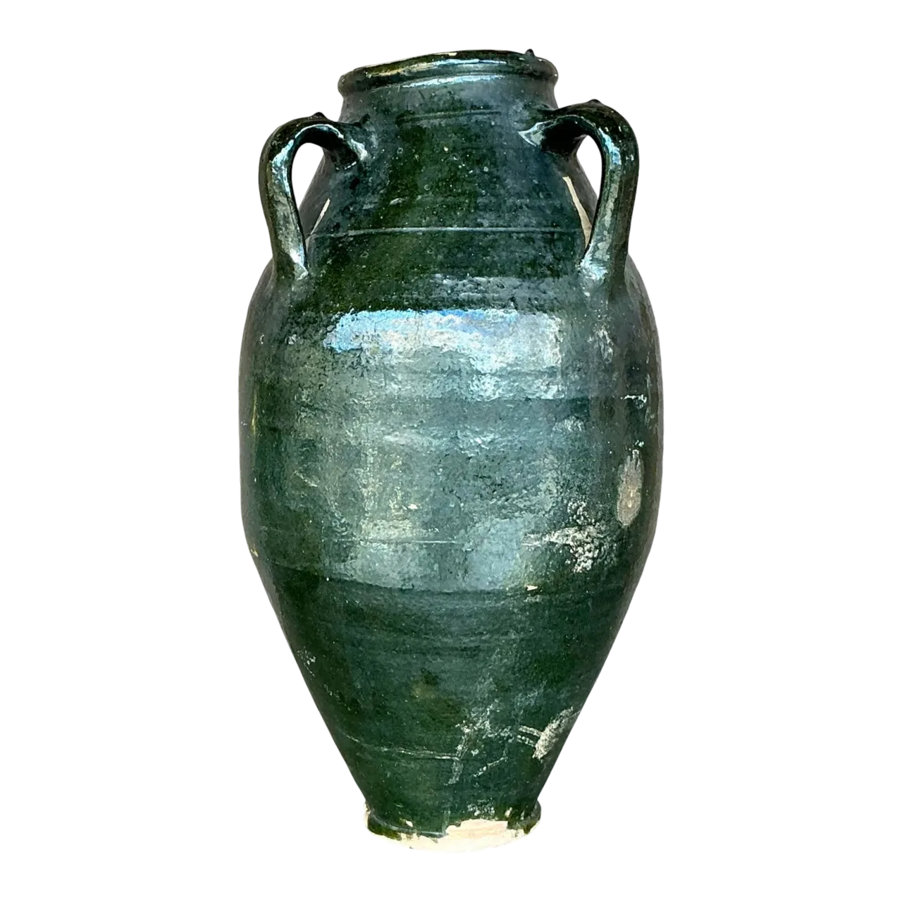Vintage Boho Glazed Terra Cotta Urn