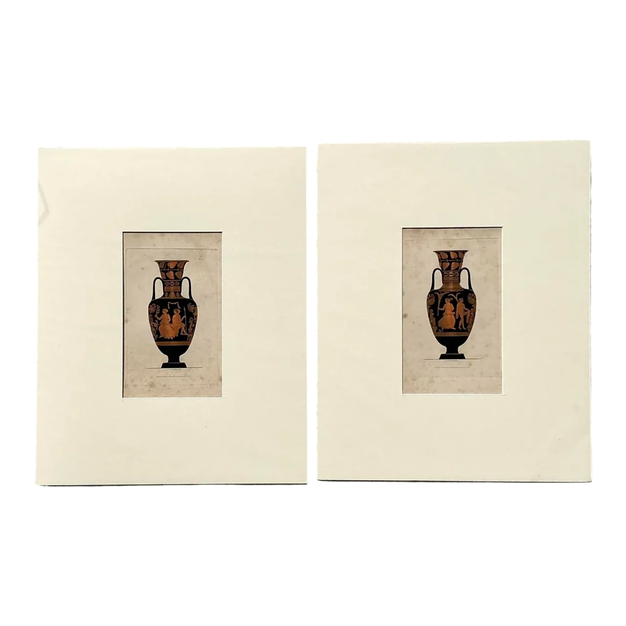 Vintage Boho Greek Urn Original Prints - Set of 2