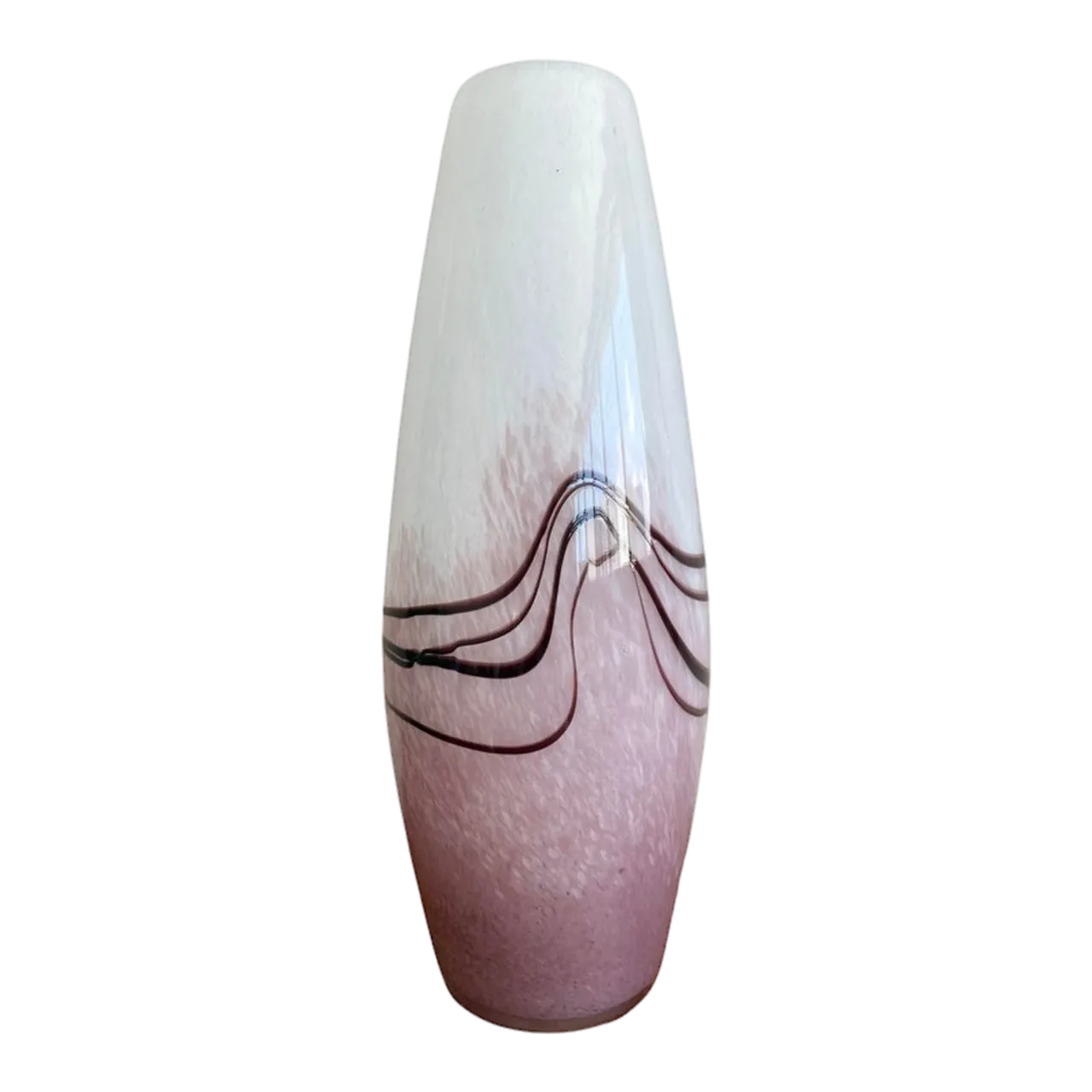 Vintage Boho Hand-Blown Art Glass Vase