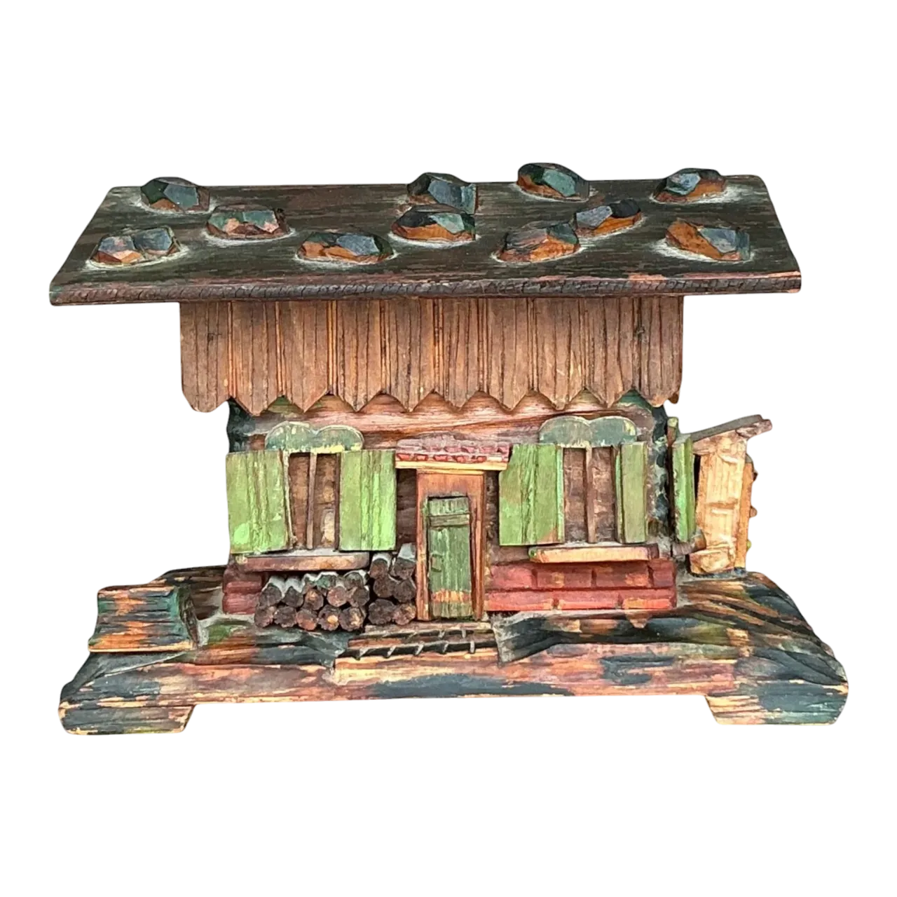 Vintage Boho Hand Made Log Cabin Box
