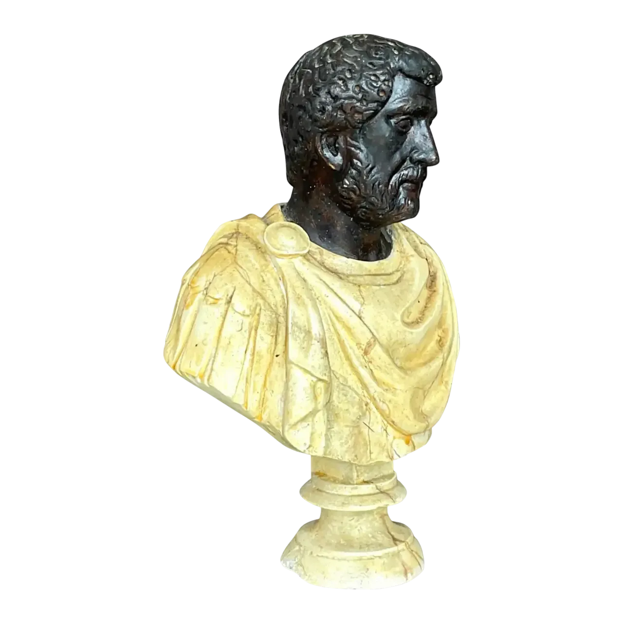 Vintage Boho Hand Painted Bust of Man