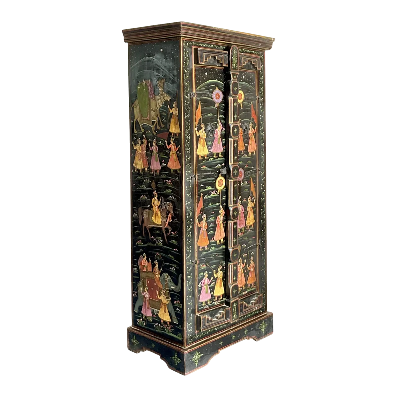 Vintage Boho Hand Painted Cabinet