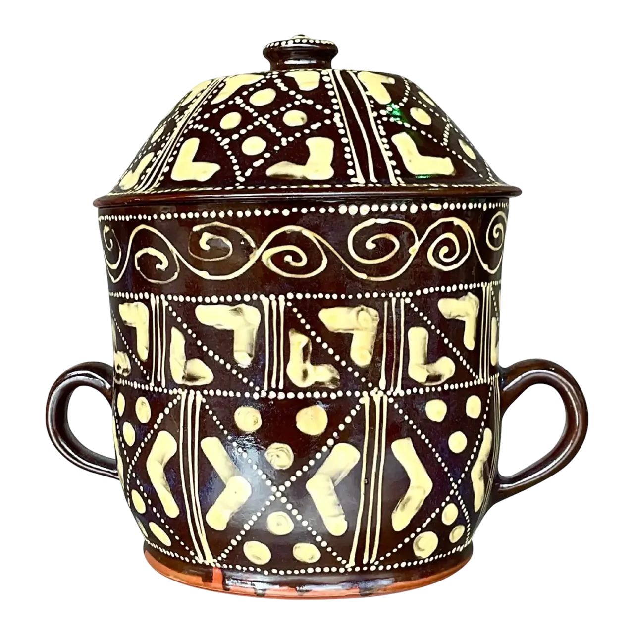 Vintage Boho Hand Painted Ceramic Chocolate Pot