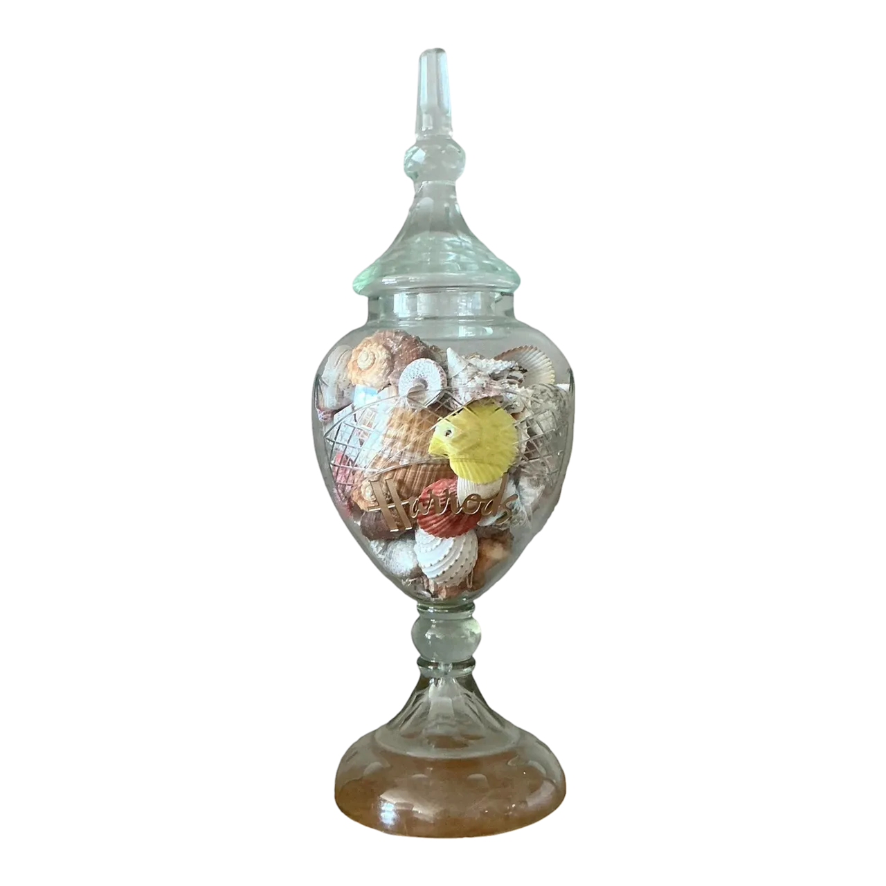 Vintage Boho Harrods Cut Glass Apothecary Jar