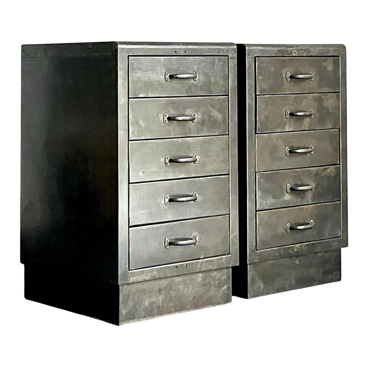 Vintage Boho Industrial Chests - A Pair