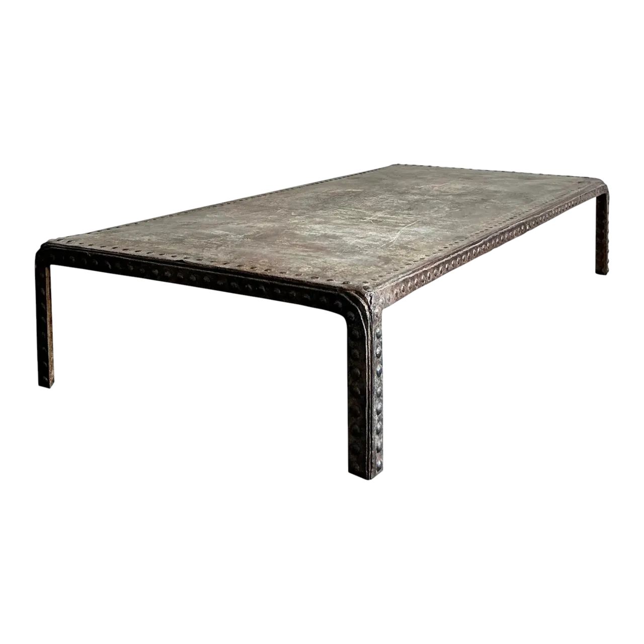 Vintage Boho Industrial Nailhead Coffee Table