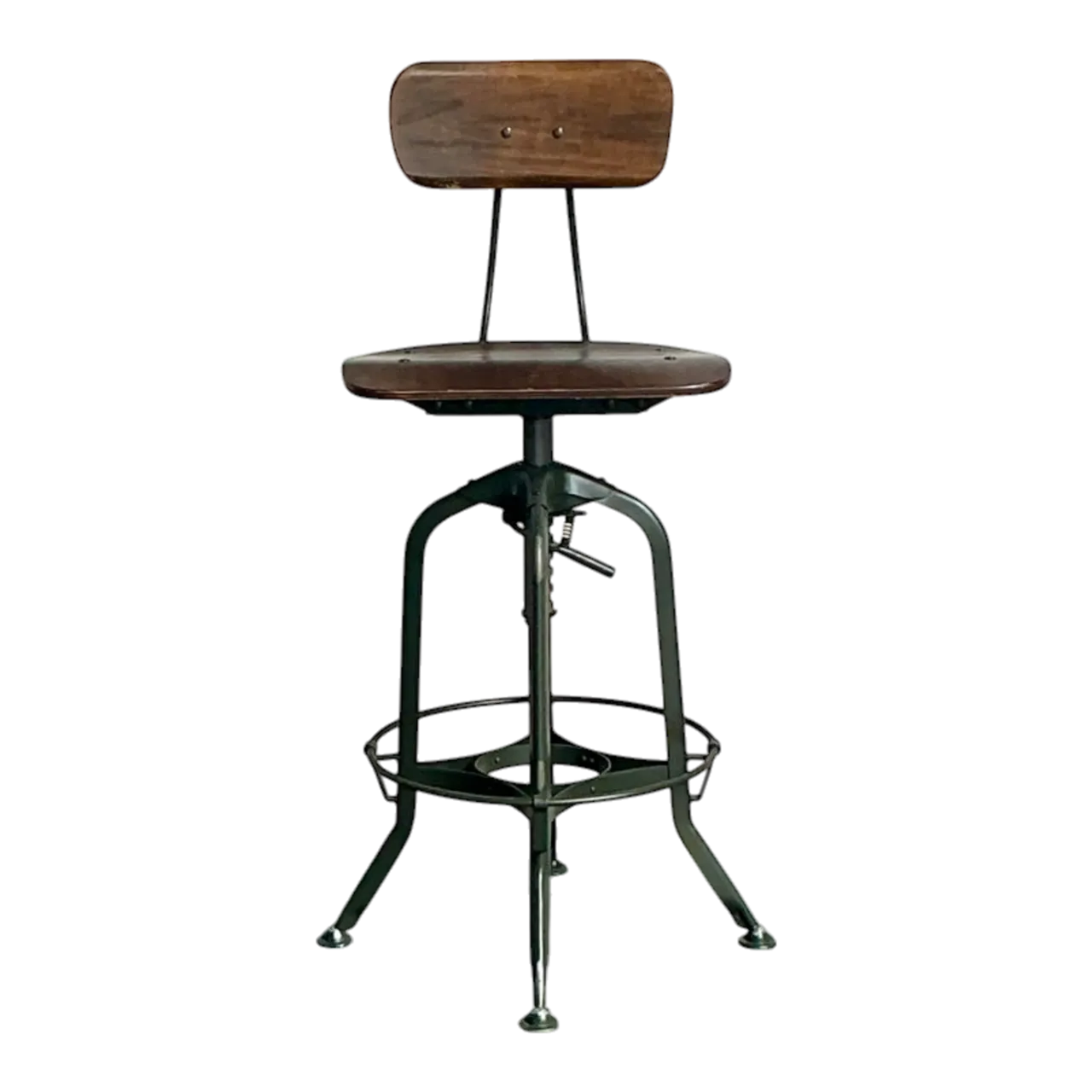 Vintage Boho Industrial Swivel Stool