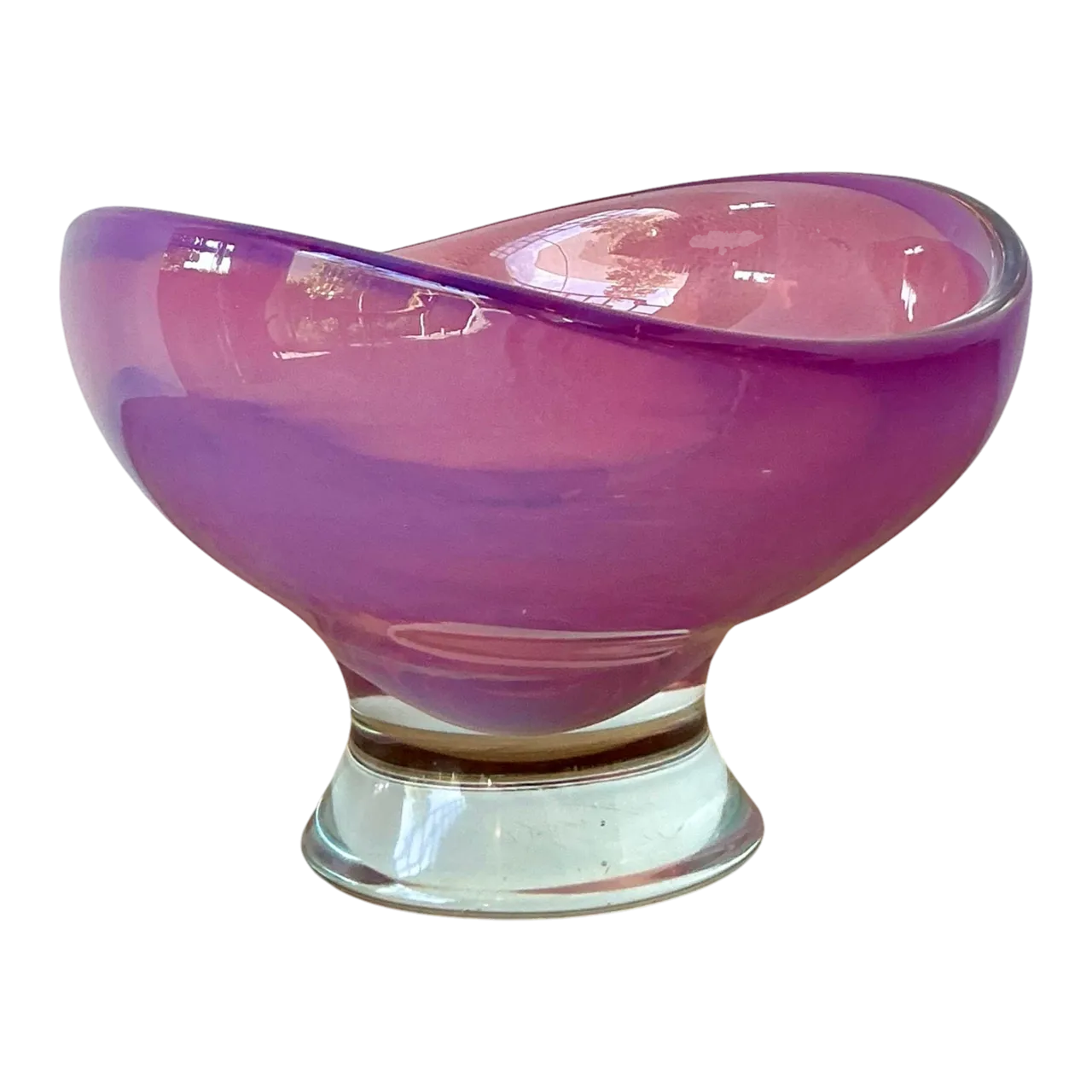 Vintage Boho Italian Art Glass Bowl After Murano