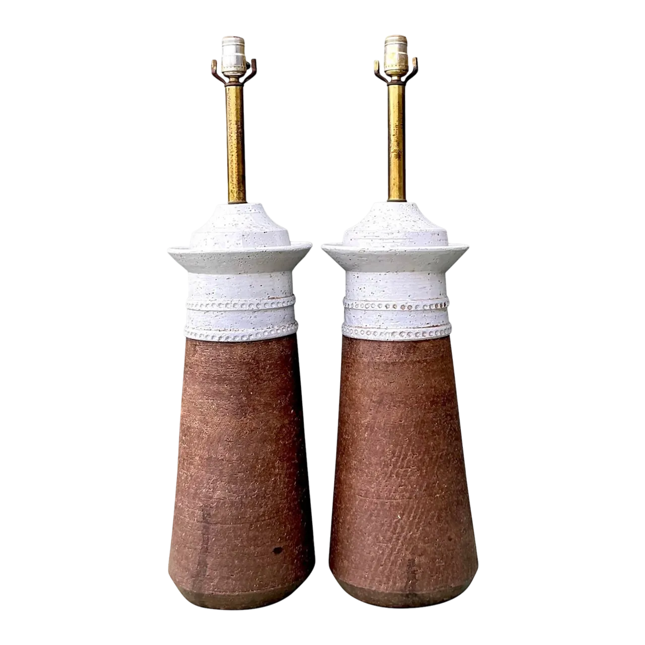 Vintage Boho Italian Ceramic Lamps After Bitossi