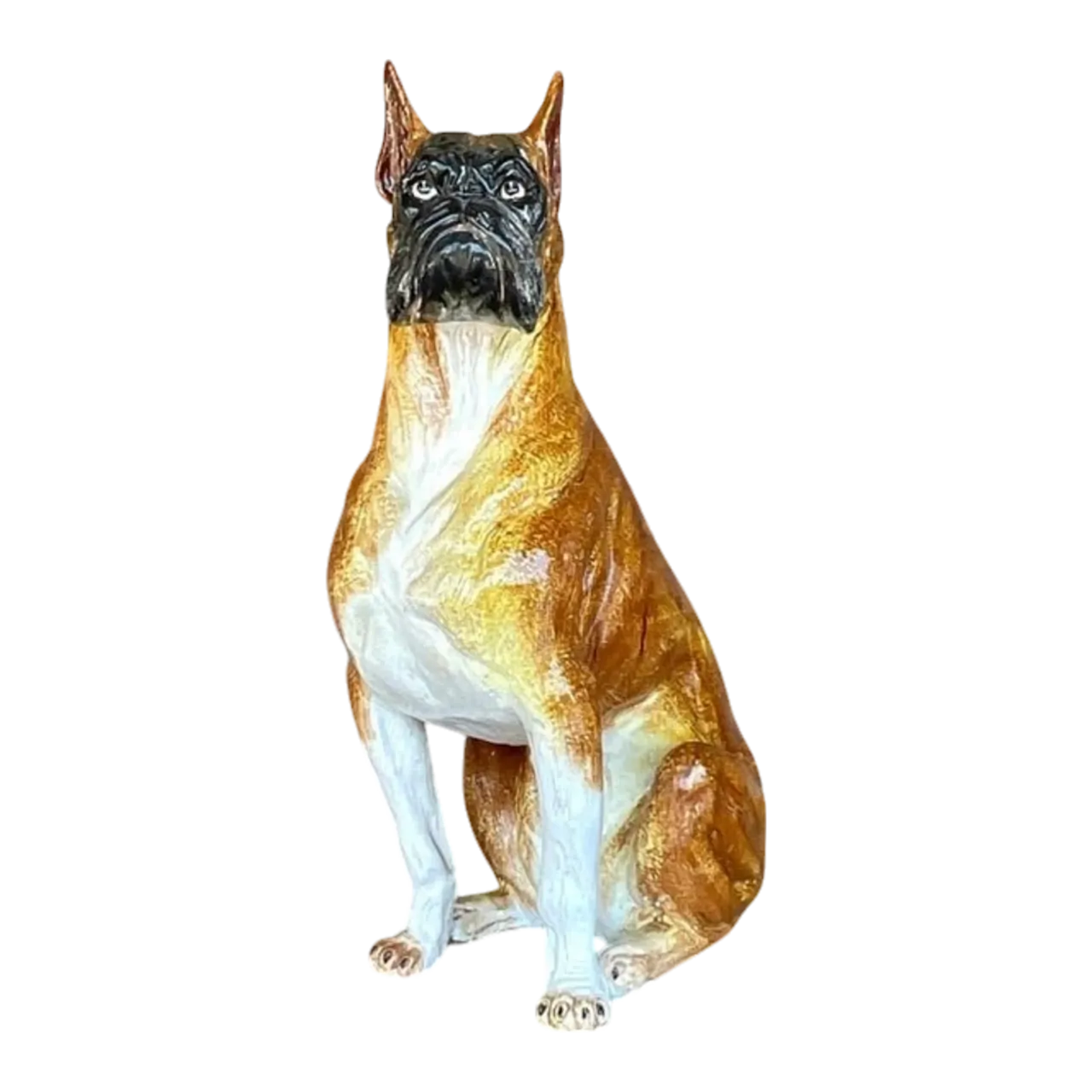 Vintage Boho Italian Glazed Ceramic Boxer