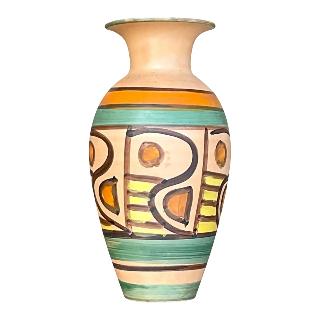 Vintage Boho Italian Hand Painted Vase