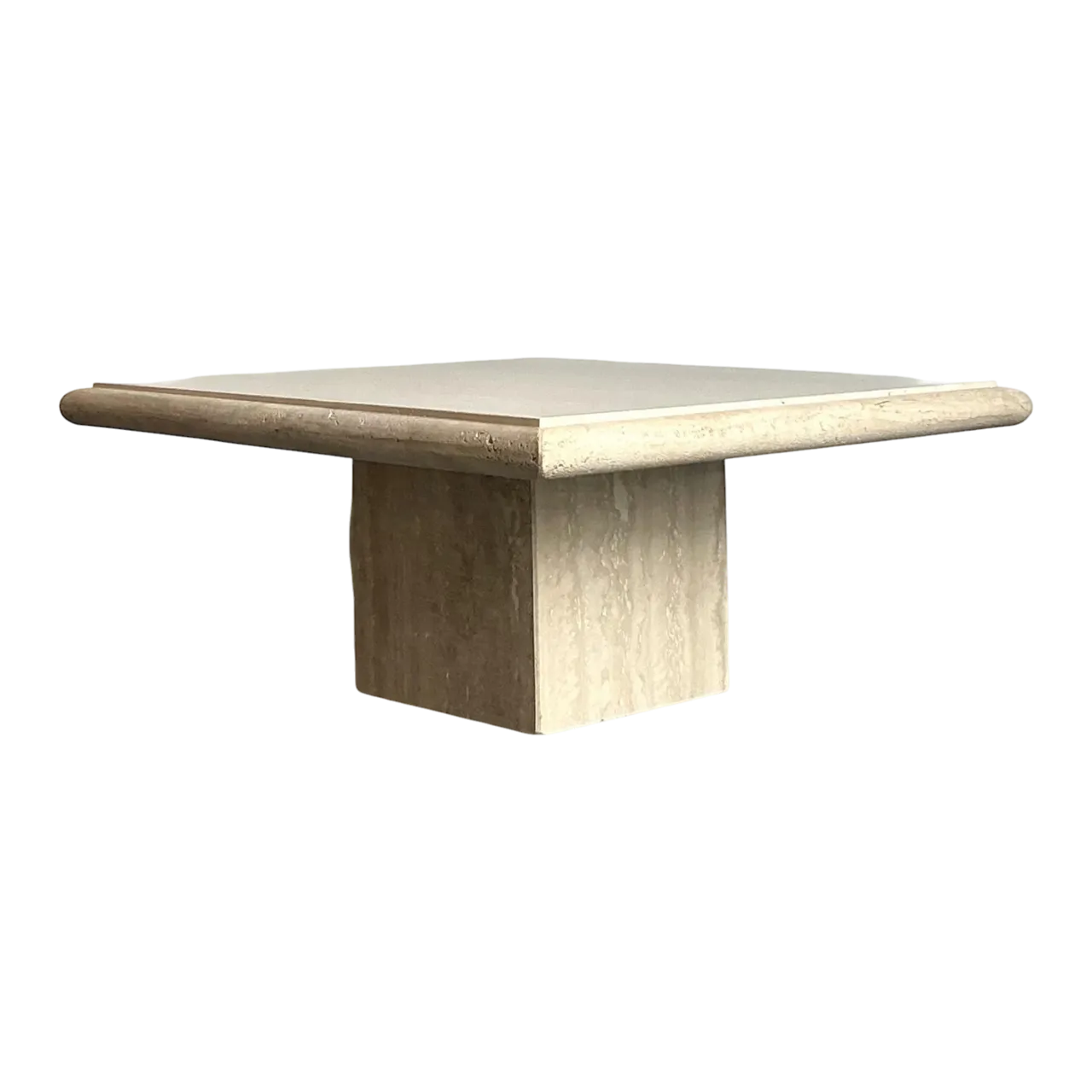 Vintage Boho Italian Stone International Travertine Coffee Table