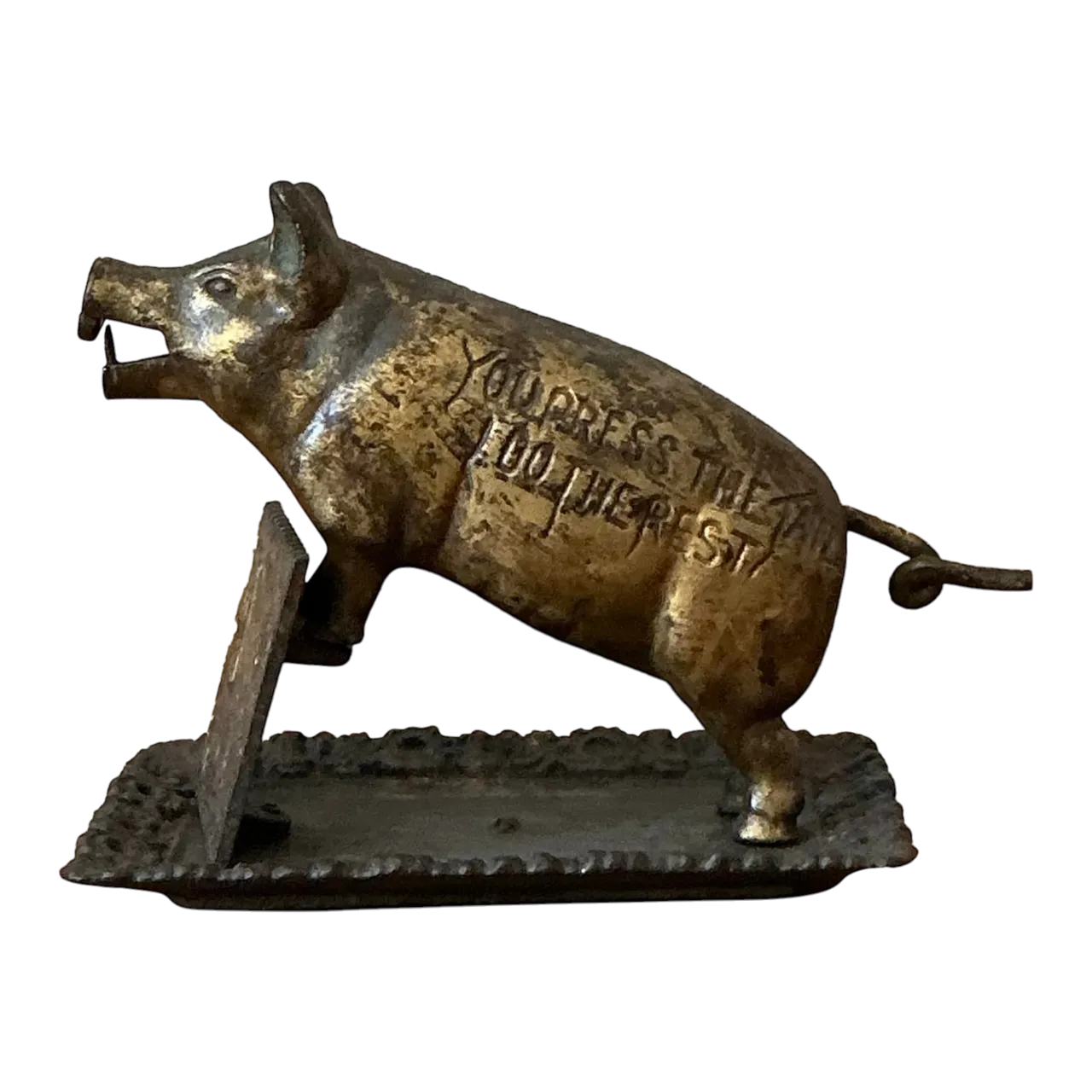 Vintage Boho Joe Wise Patinated Pig Cigar Cutter