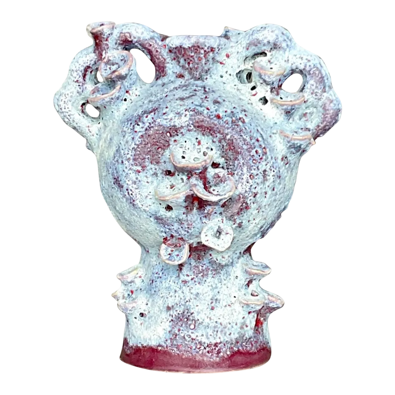 Vintage Boho Lava Glaze Studio Pottery Sculpture