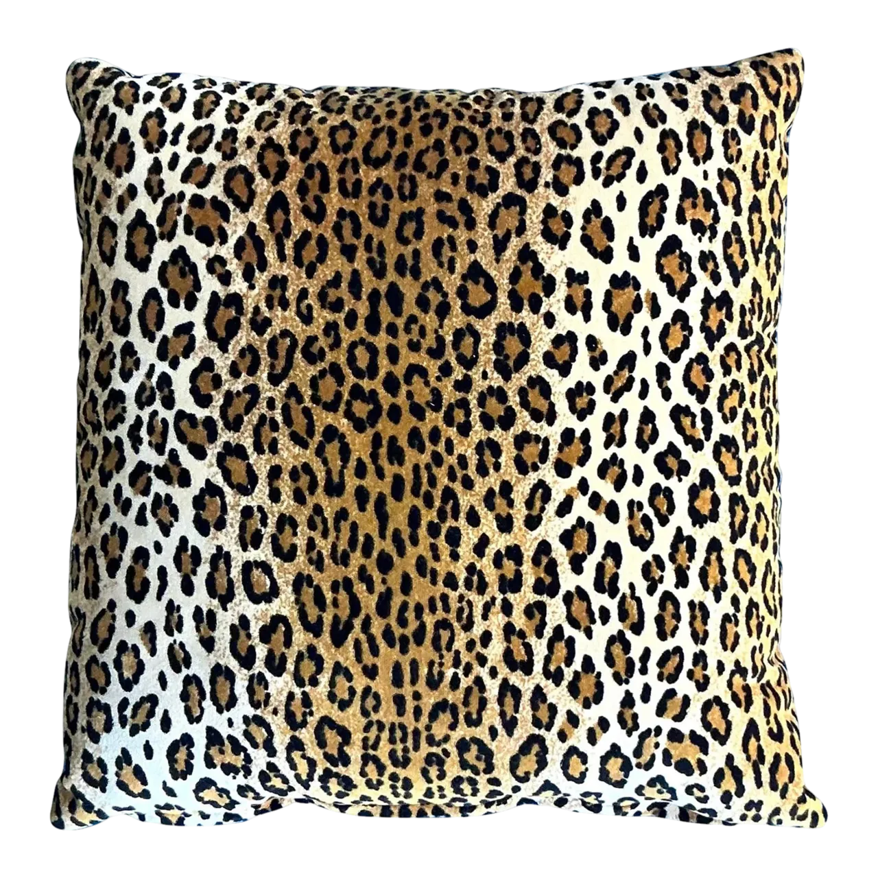Vintage Boho Leopard Velvet Pillow