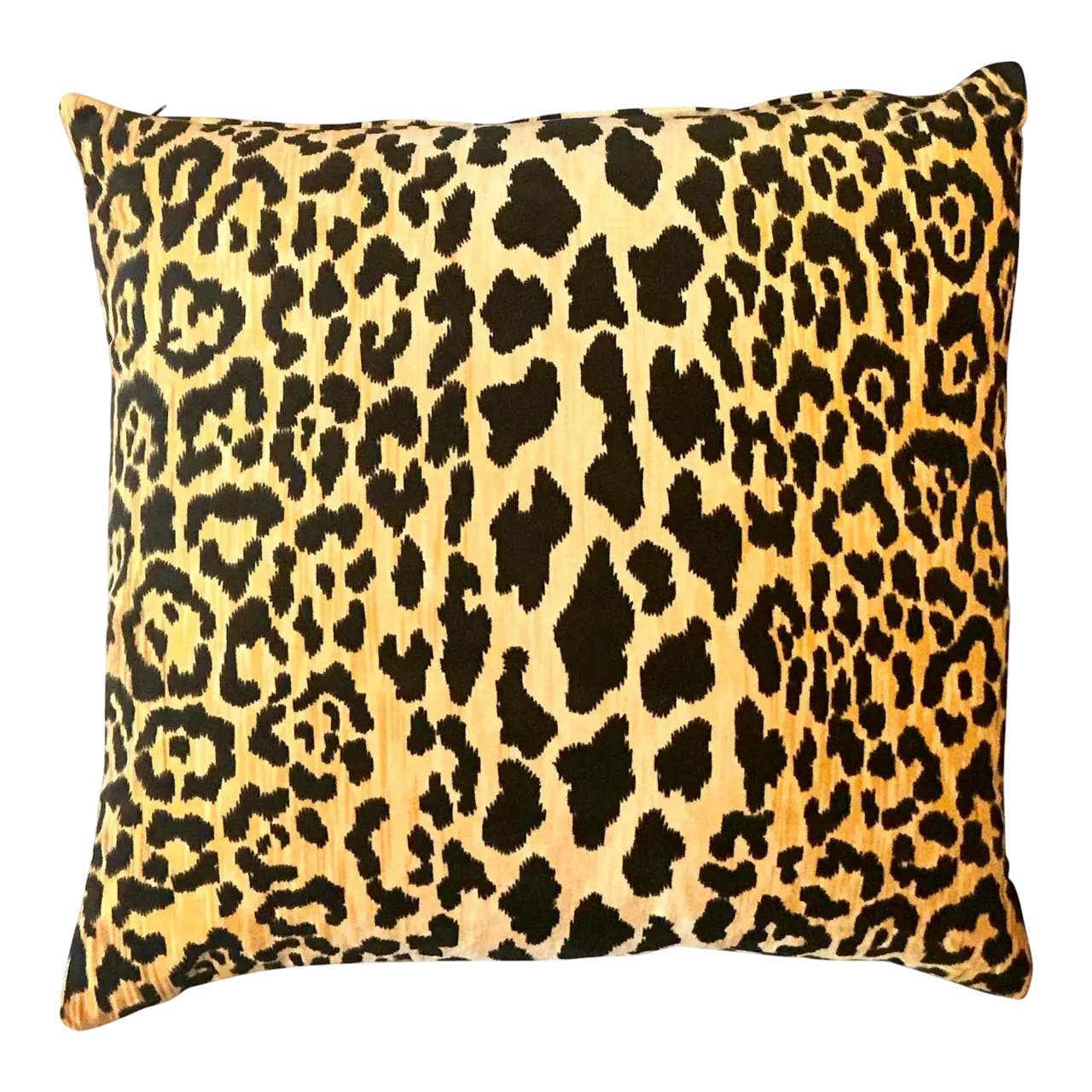 Vintage Boho Leopard Velvet Throw Pillow