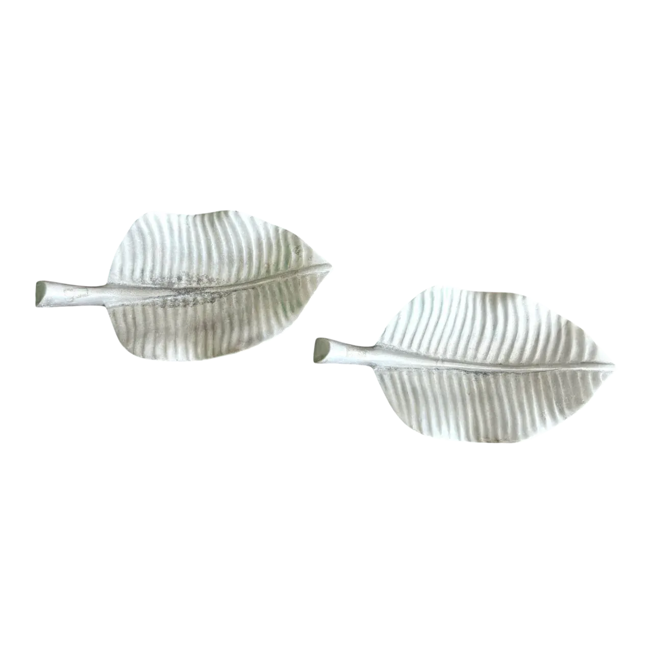 Vintage Boho Maitland-Smith Silver Leaf Plates- Set of 2