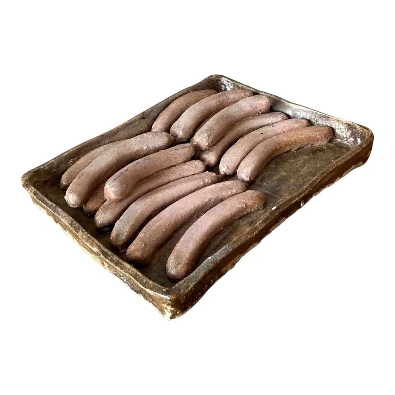 Vintage Boho Majolica Ceramic Tray of Sausages