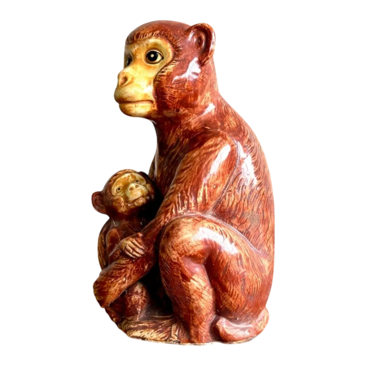 Vintage Boho Monkey Pair Statue