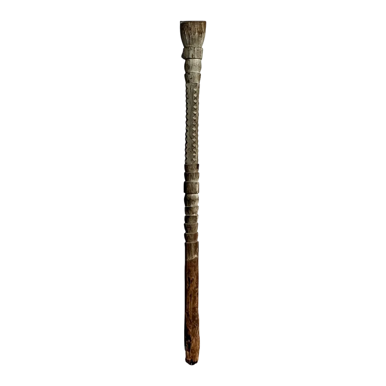 Vintage Boho Monumental Carved Totem Sculpture