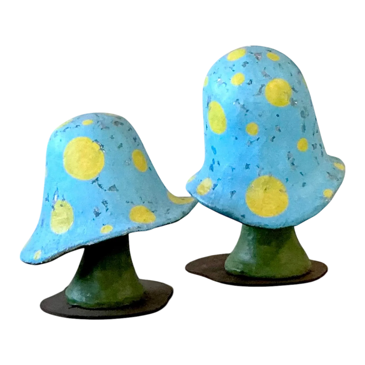 Vintage Boho Monumental Fiberglass Mushrooms - Set of 2