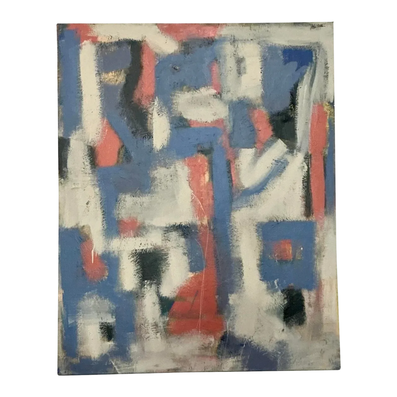 Vintage Boho Monumental Original Abstract Oil on Canvas - Canvas, 48W x 60H