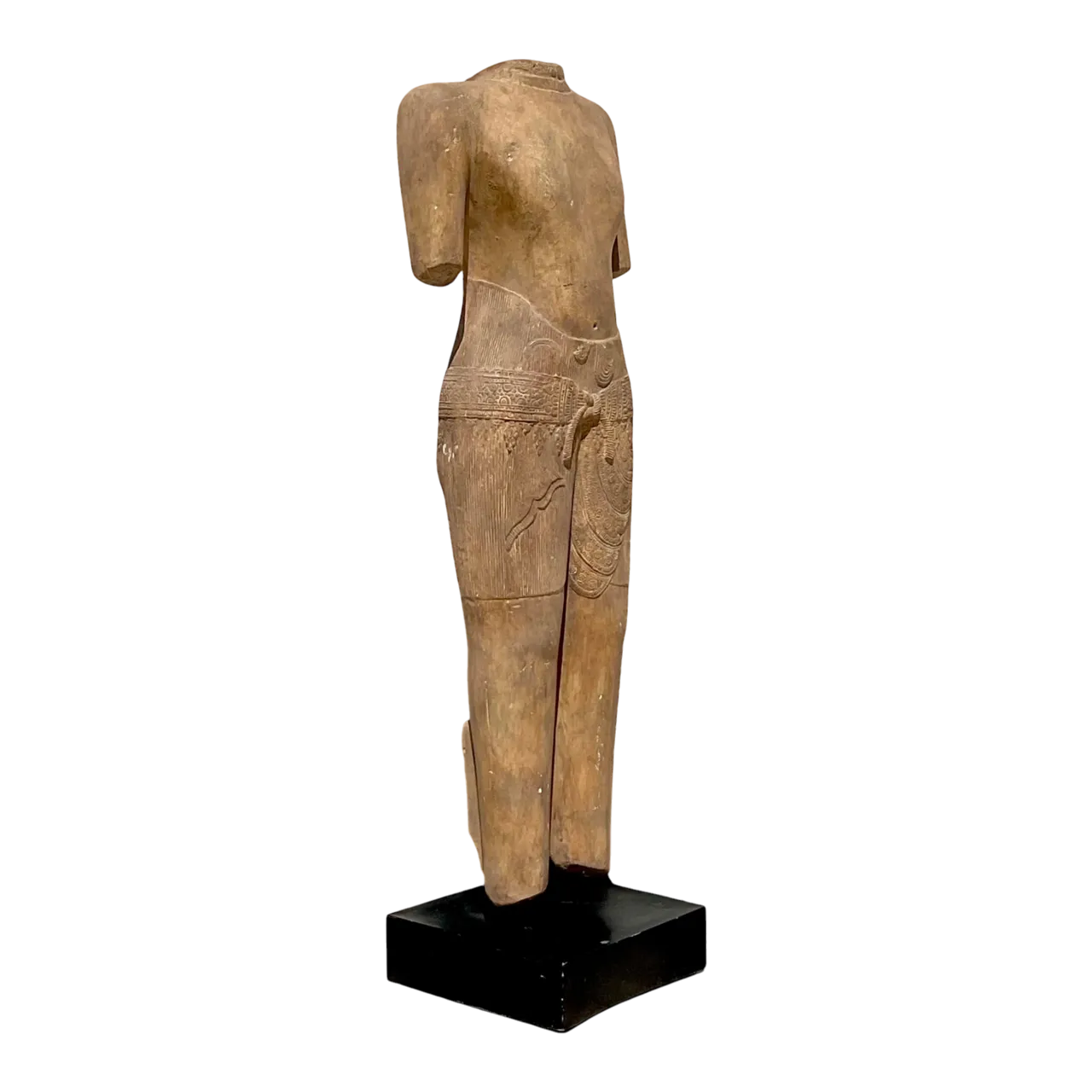 Vintage Boho Monumental Plaster Torso of Diety