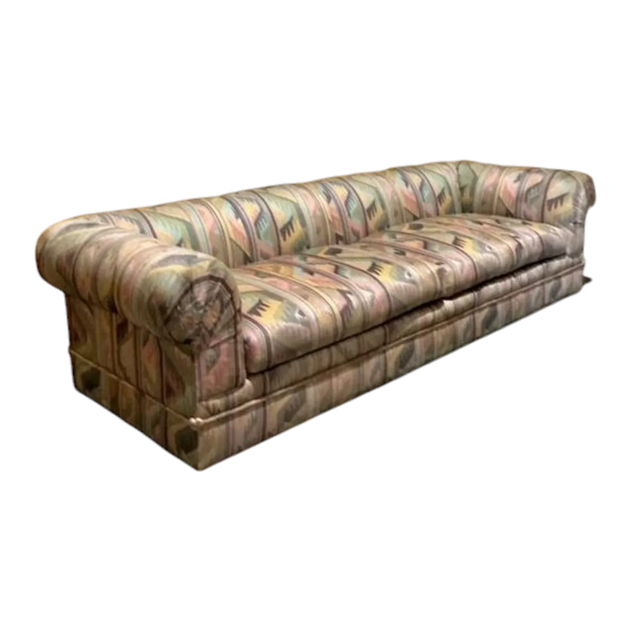 Vintage Boho Monumental Roll Arm Sofa