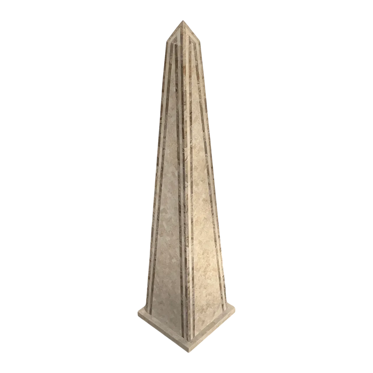 Vintage Boho Monumental Tessellated Stone Obelisk