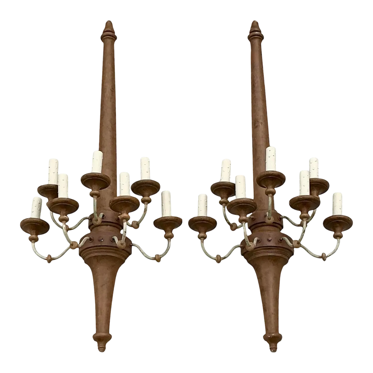 Vintage Boho Monumental Wall Sconces - A Pair