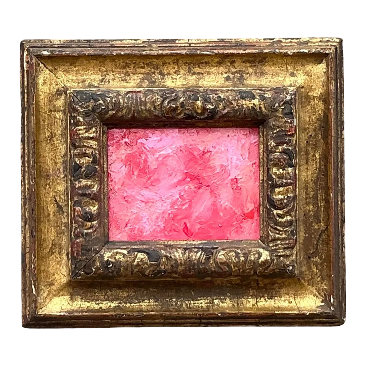 Vintage Boho Original Abstract Oil on Board