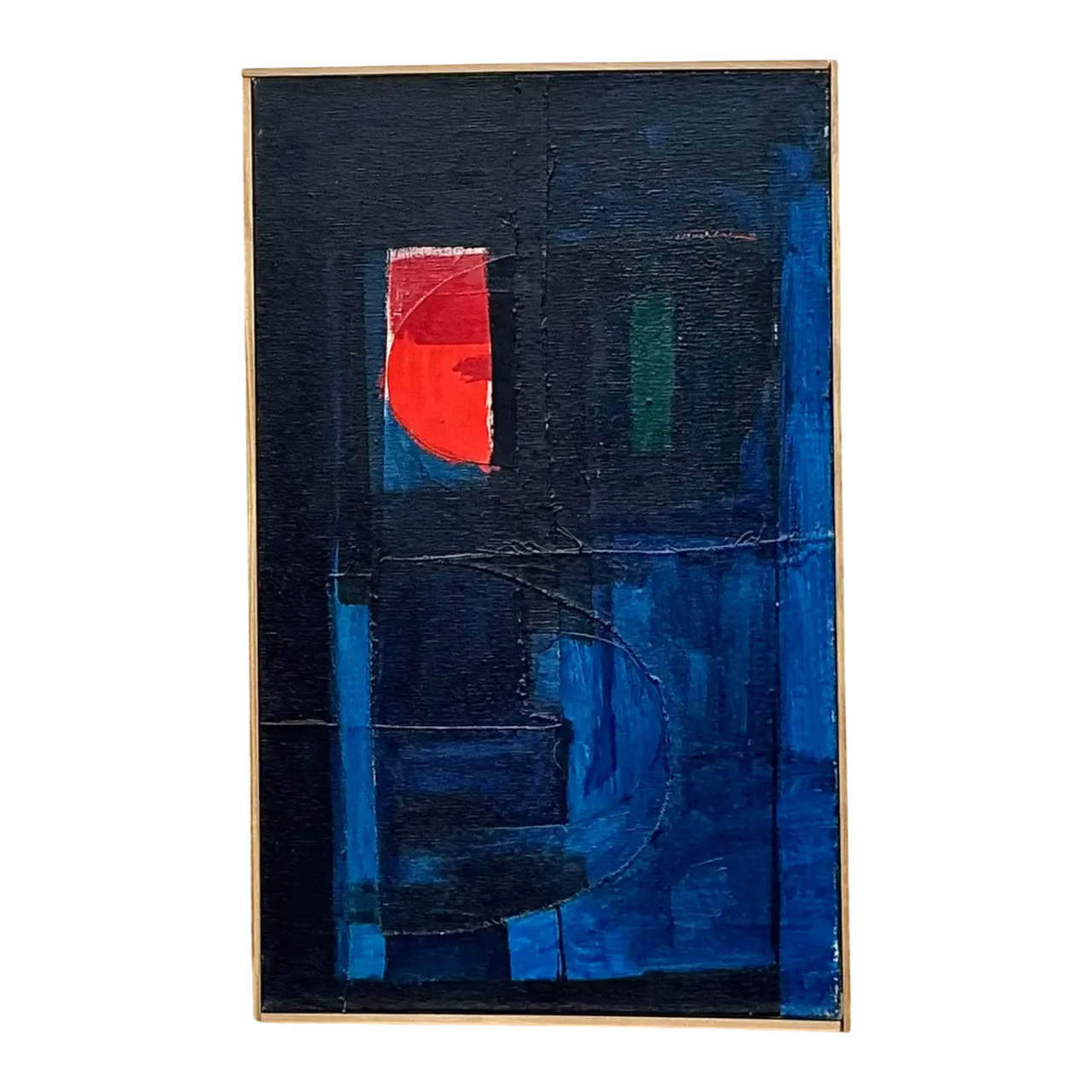 Vintage Boho Original Abstract Oil on Canvas - Canvas, 16.5W x 26.5H