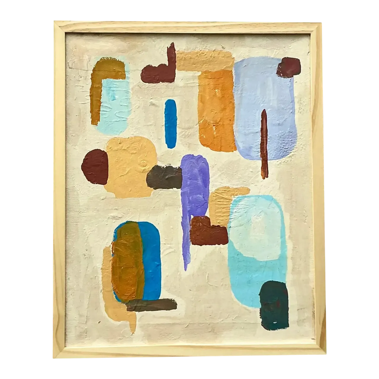 Vintage Boho Original Abstract Oil Paining on Canvas